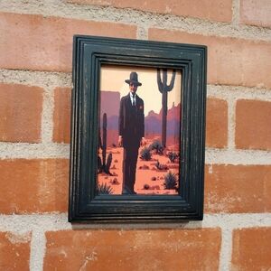 8 Bit Don Corleone The Godfather in desert Framed Mini Art Print lo-fi Pixel Art